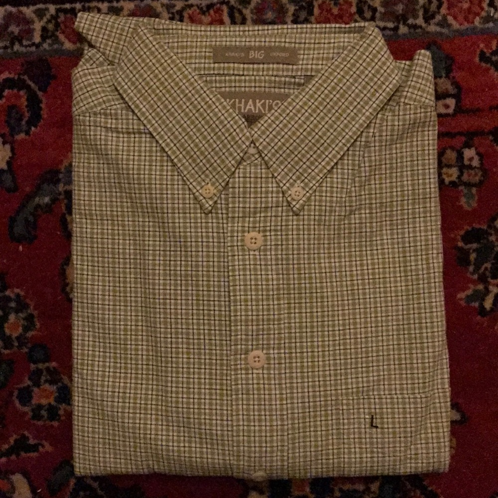 Khaki by arrow button down